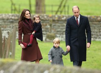 Фото дня: Кейт Миддлтон и принц Уильям на рождественские службы с детьми